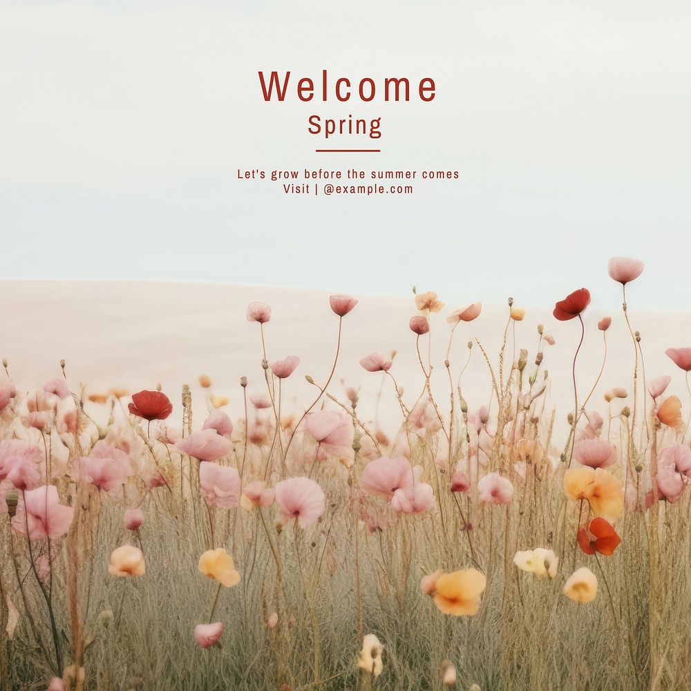 Welcome spring Instagram post template