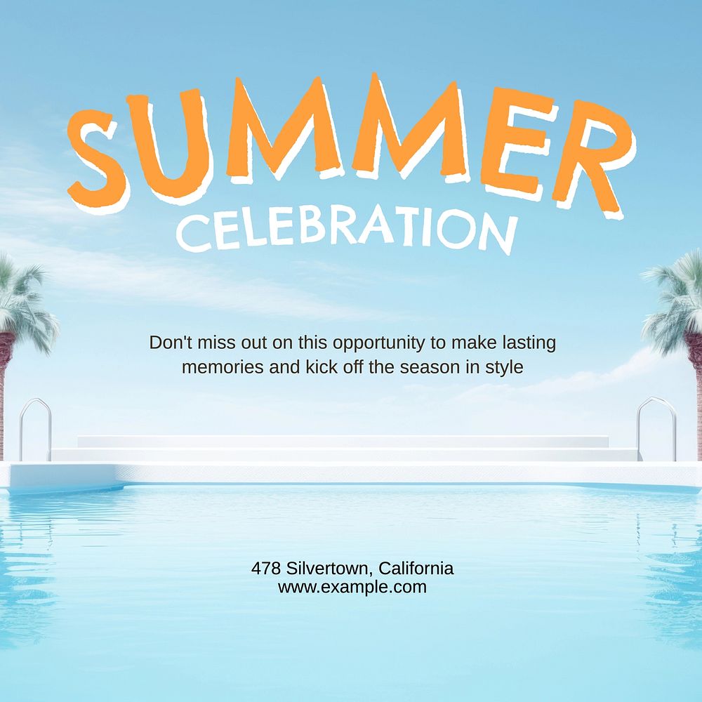 Summer party event Instagram post template