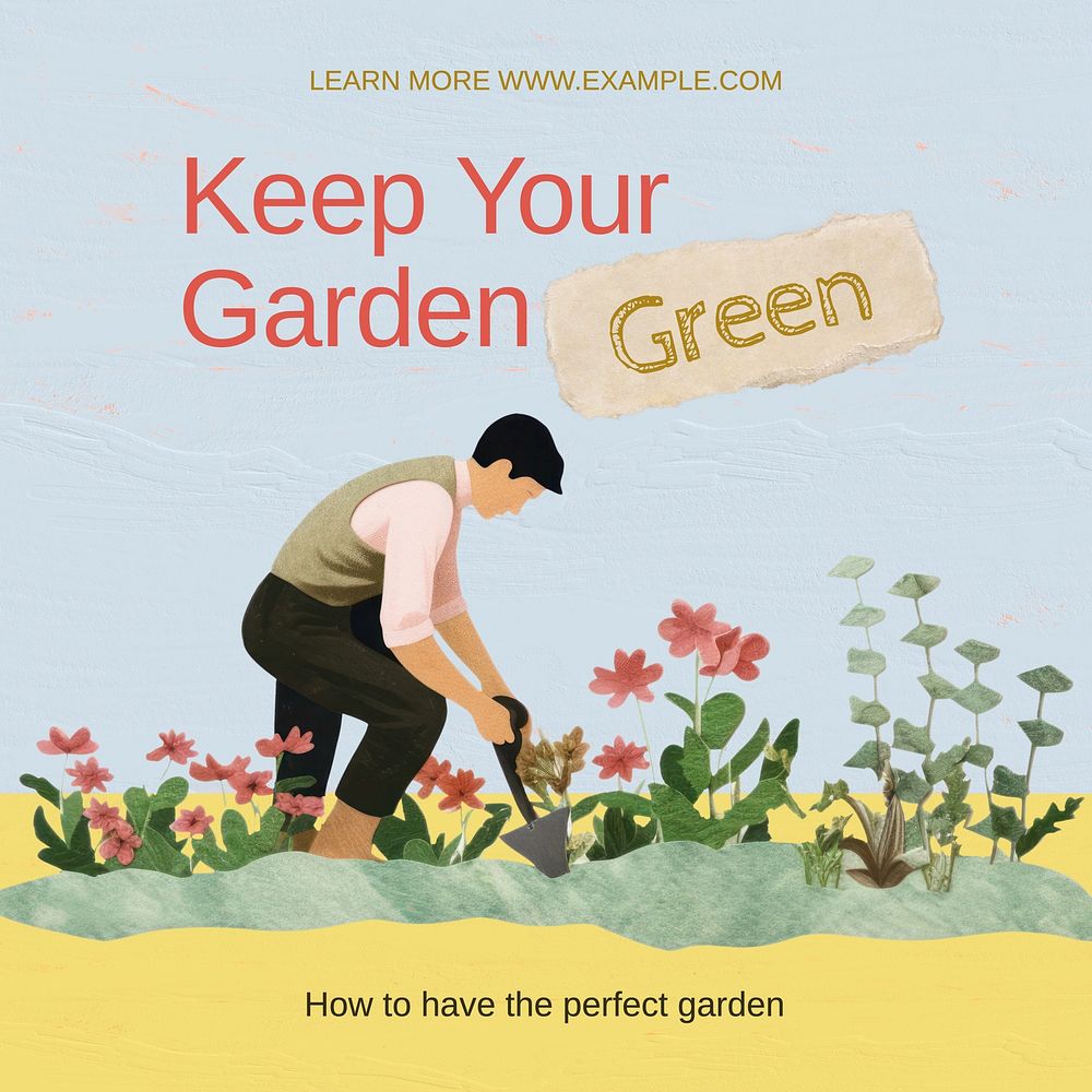 Gardening Instagram post template  