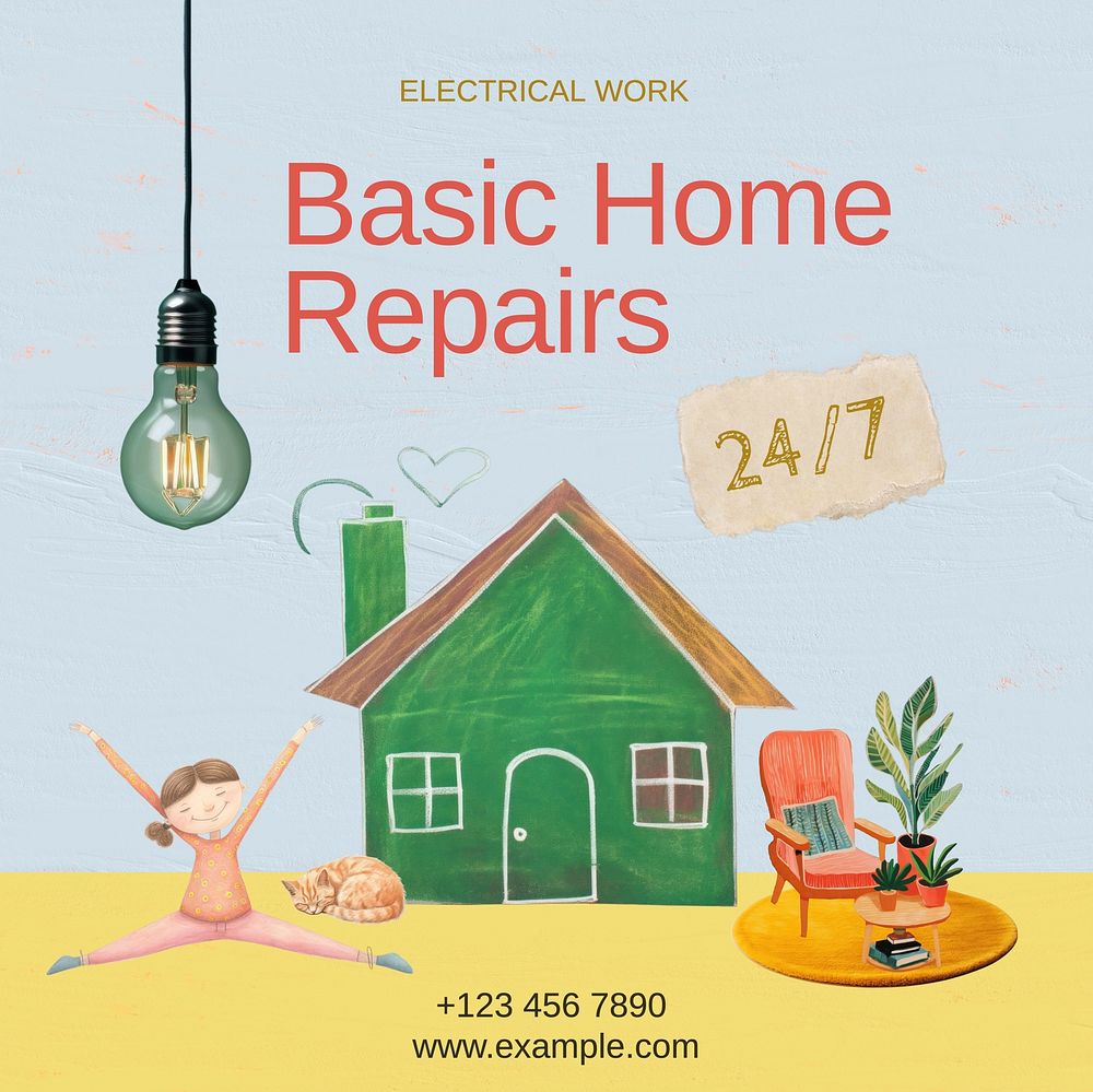 Basic home repair Facebook post template