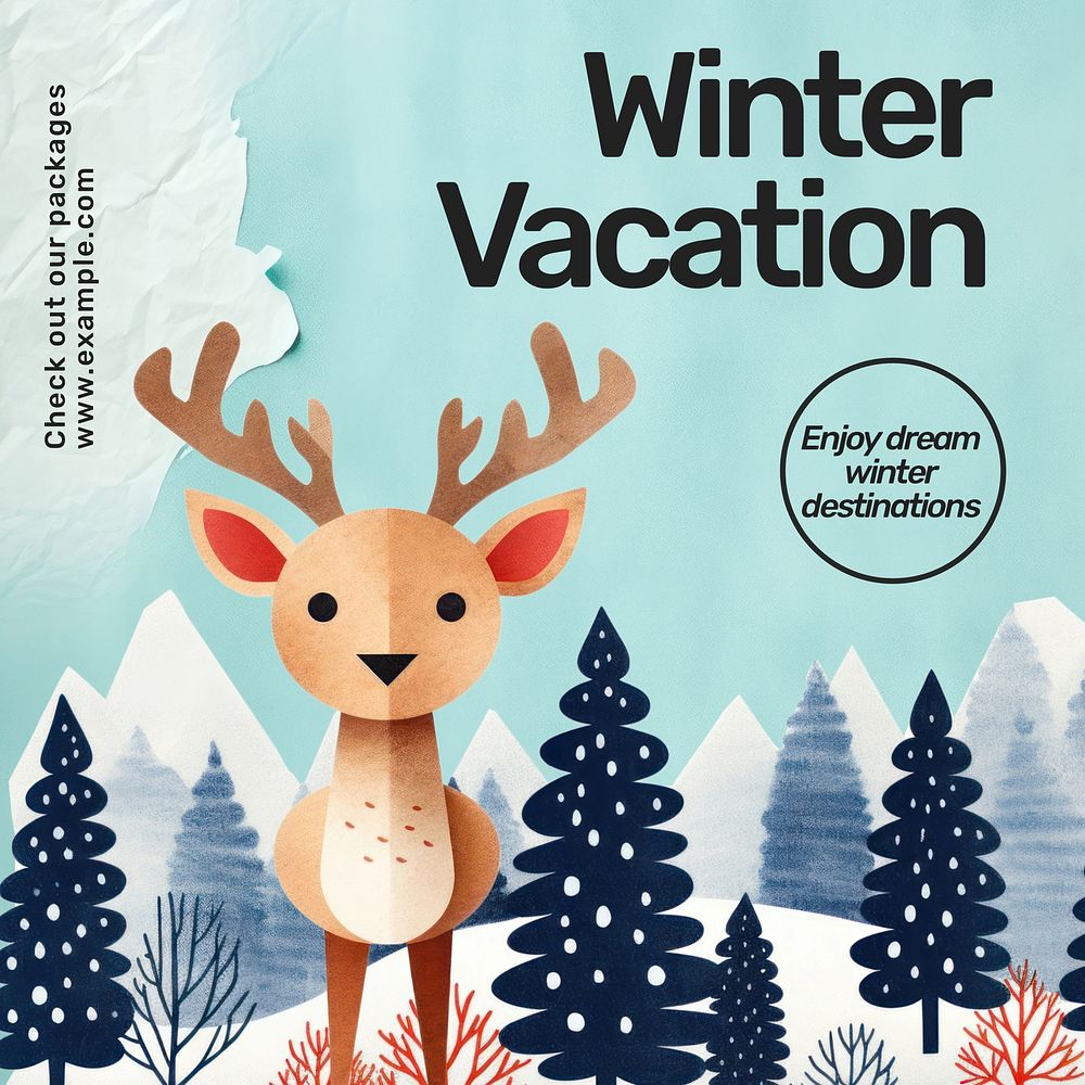Winter vacation Instagram post template