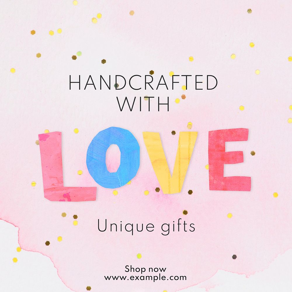 Handcrafted with love Instagram post template  