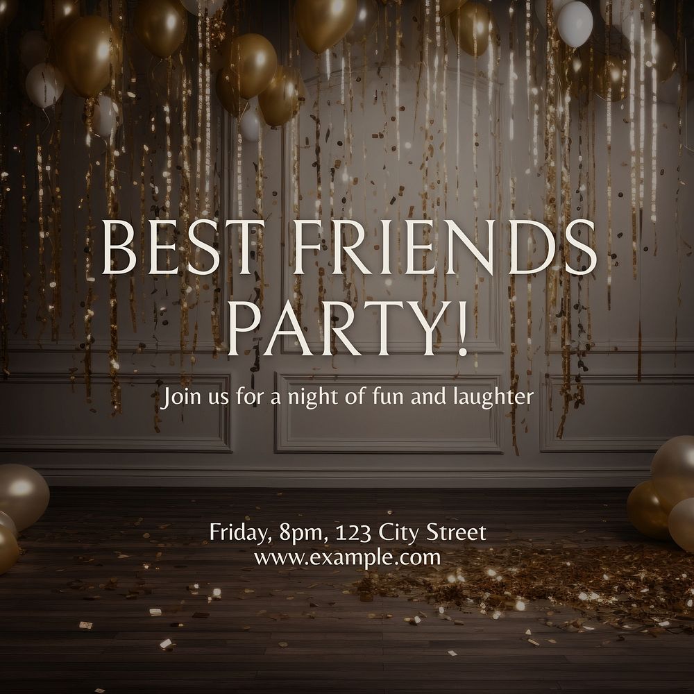 Best friends party Facebook post template