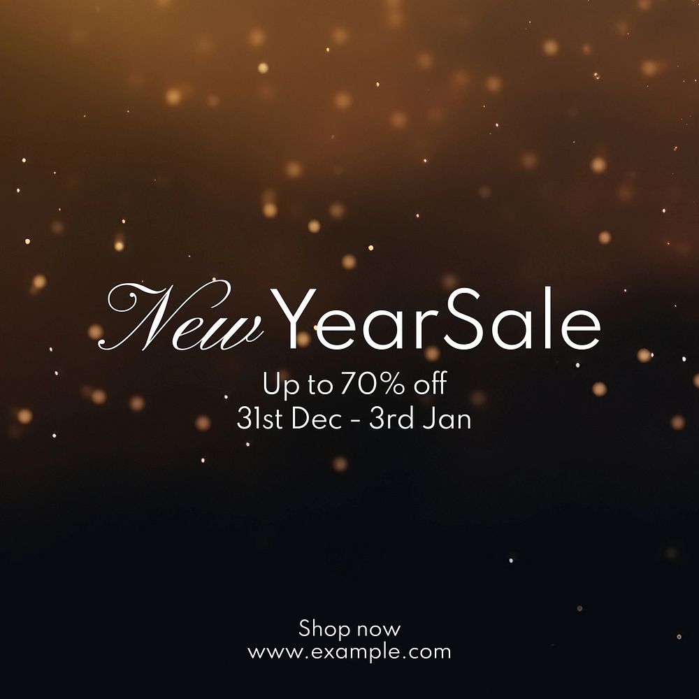 New Year sale Instagram post template, editable text