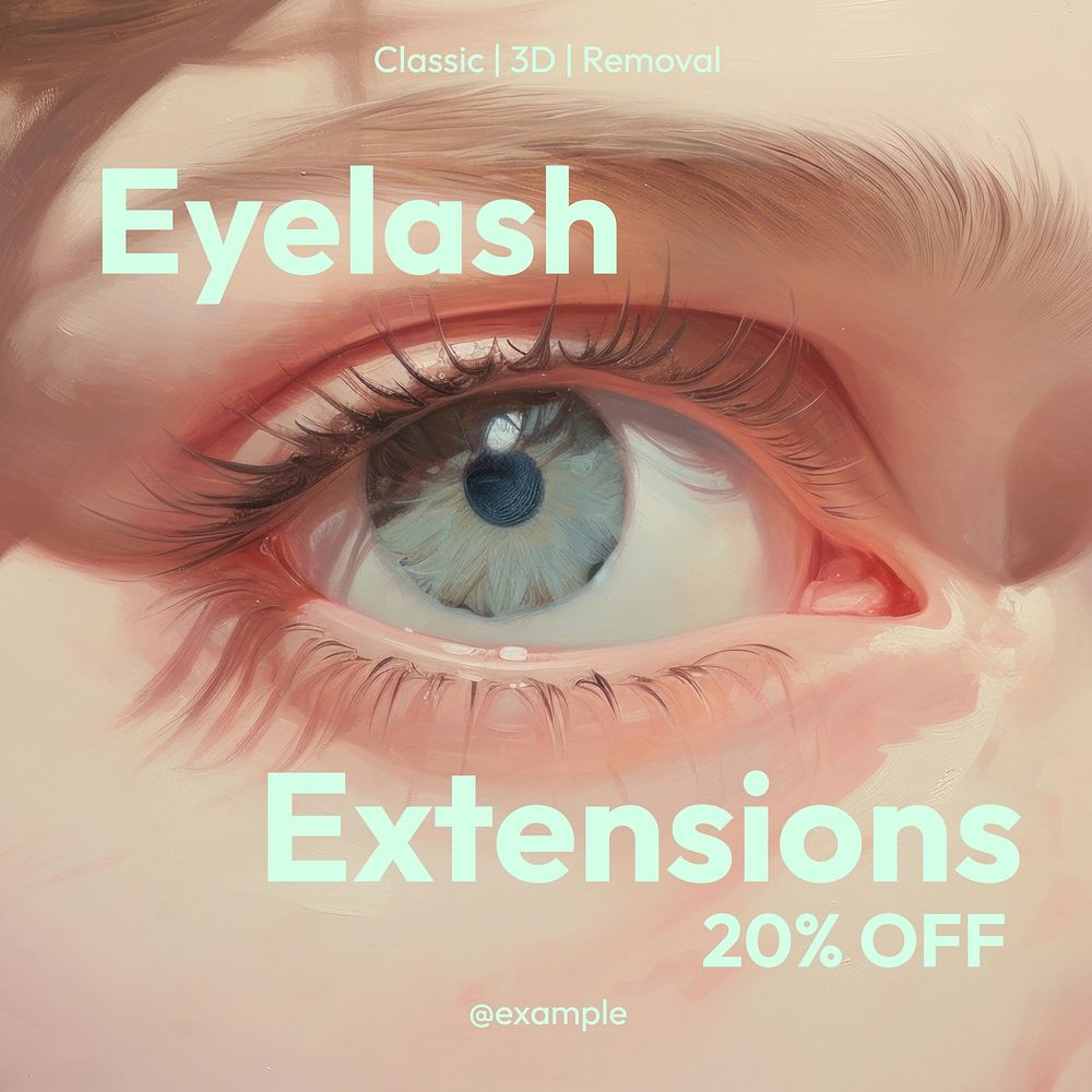 Eyelash extension Instagram post template