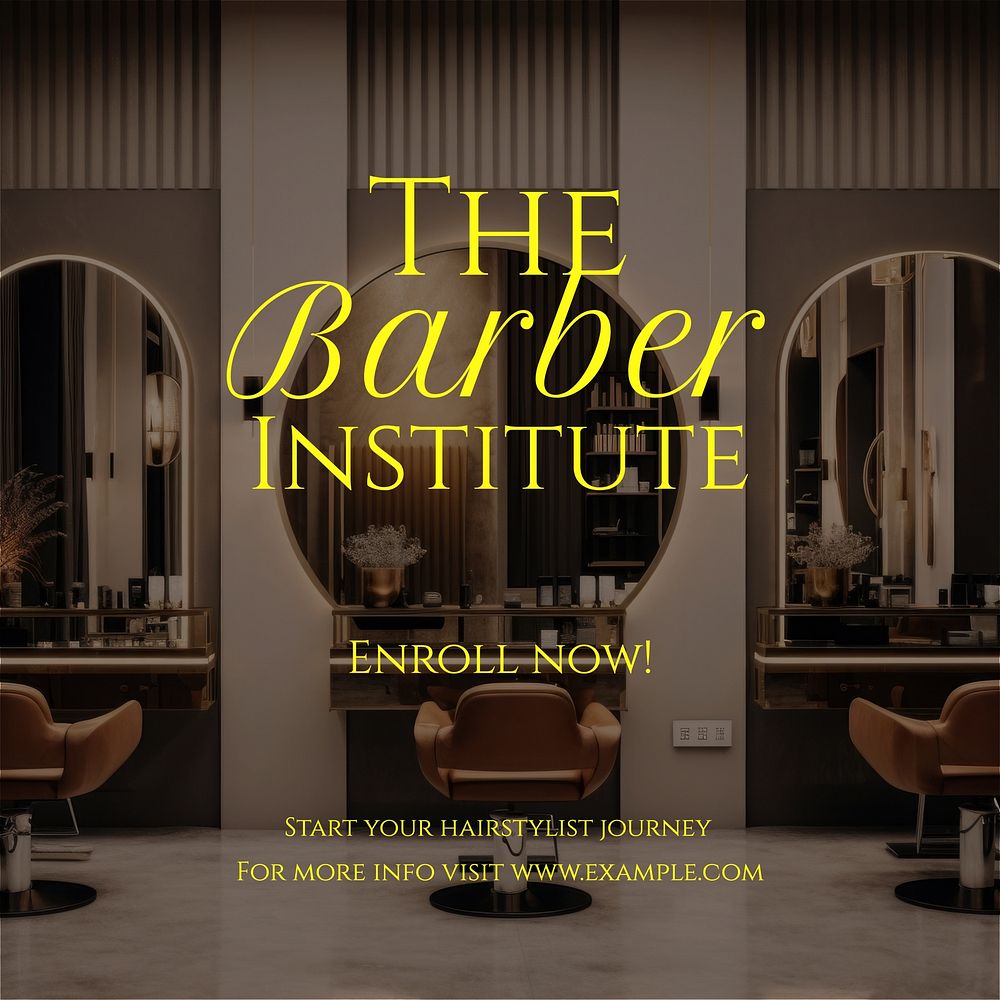 Barber institute Instagram post template