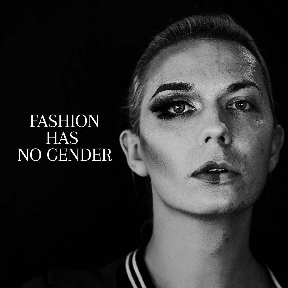 Fashion has no gender quote Instagram post template