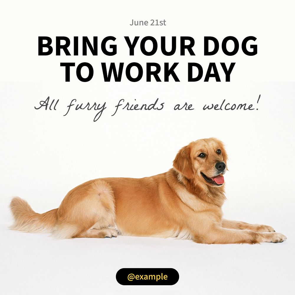Bring your dog to work Instagram post template