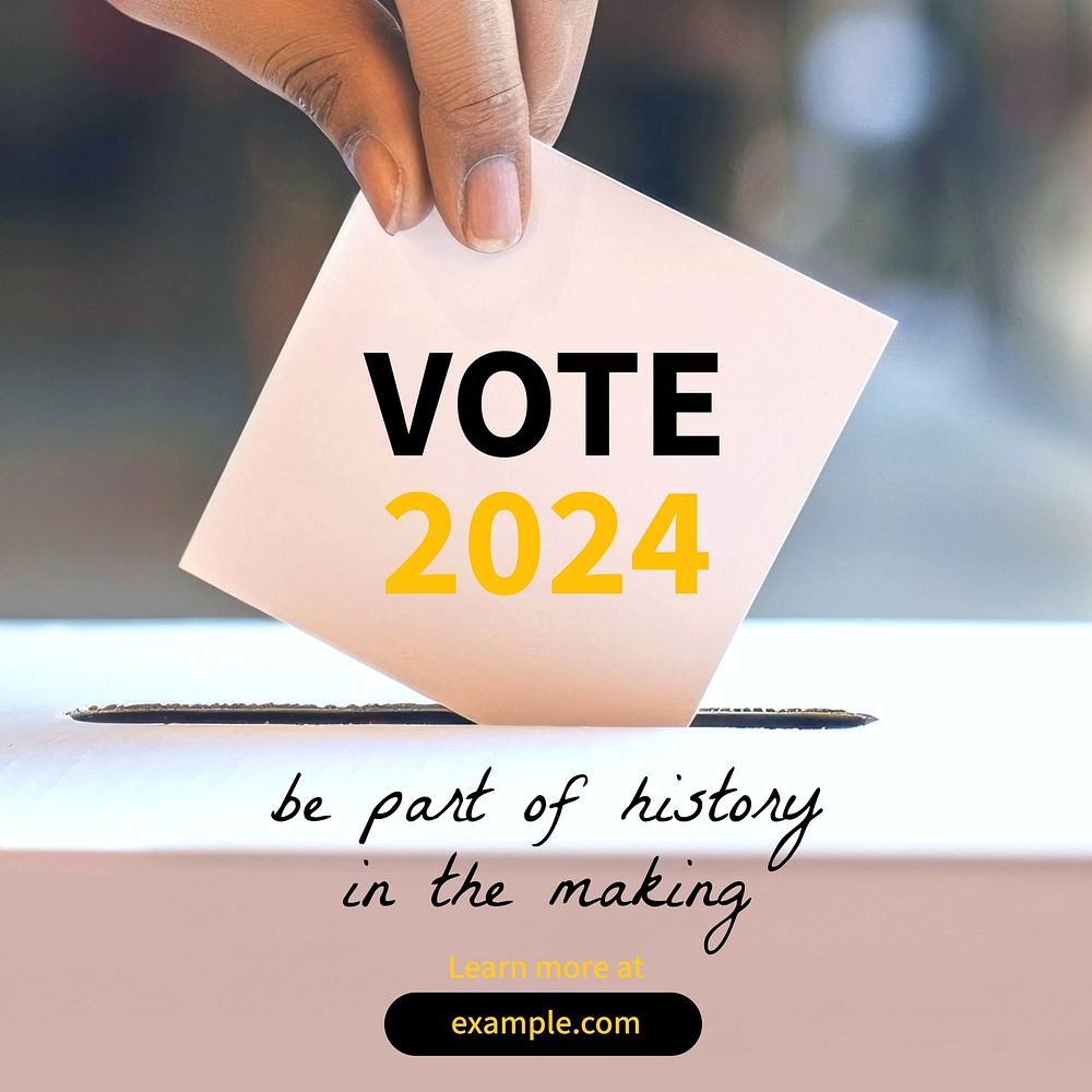 Vote, election campaign Instagram post template