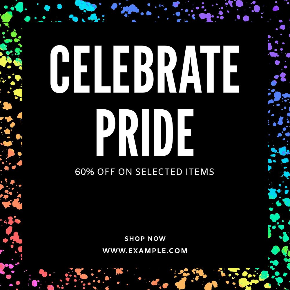 Pride month sale Instagram post template