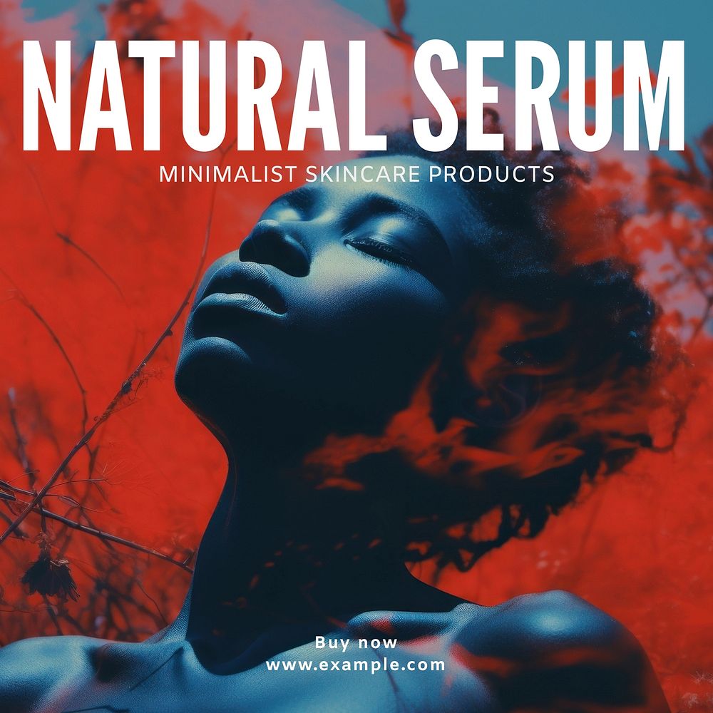 Natural serum Instagram post template, editable text