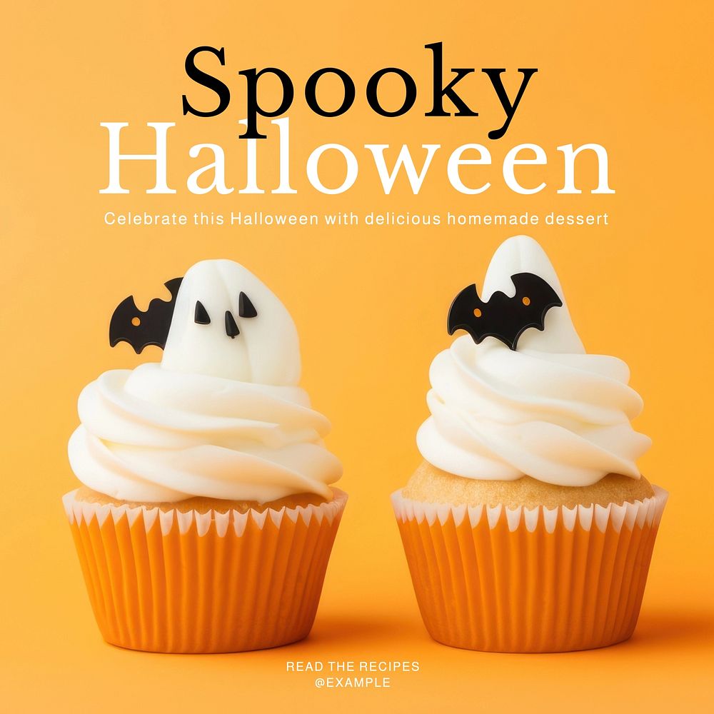 Spooky cookie recipes Instagram post template, editable social media design