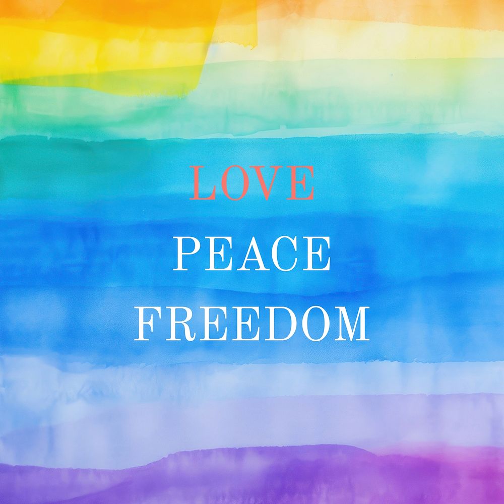 Peace, love & freedom quote Instagram post template