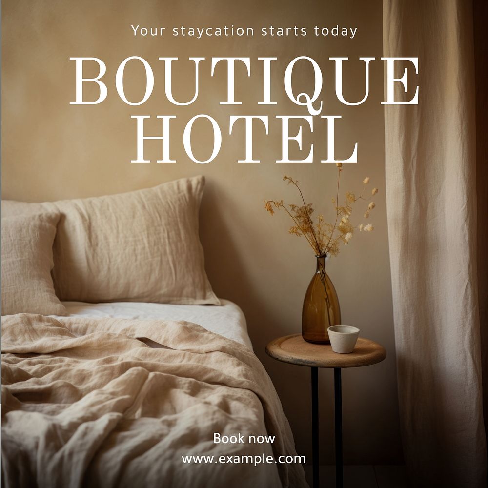 Boutique hotel Instagram post template  