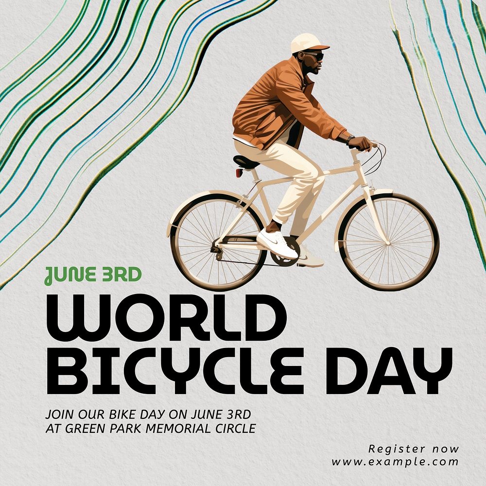 World bicycle day Instagram post template