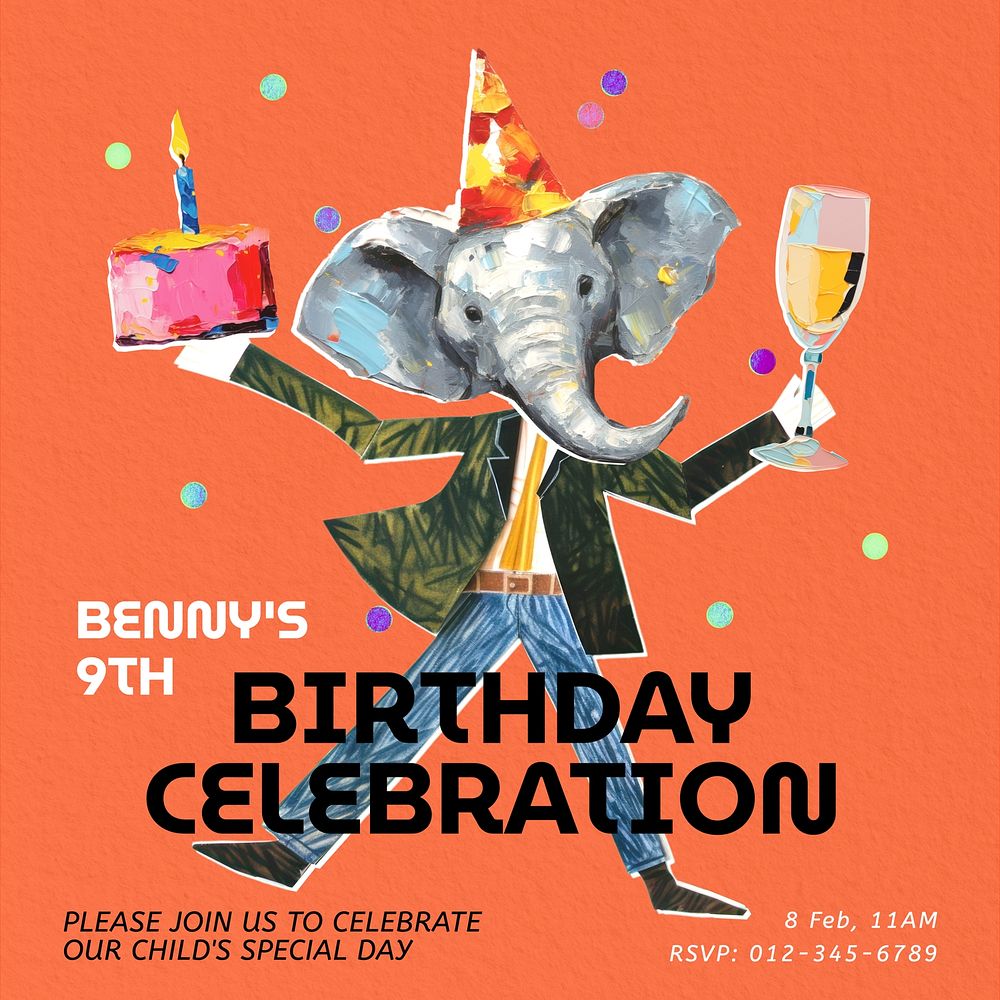 Birthday celebration Instagram post template  
