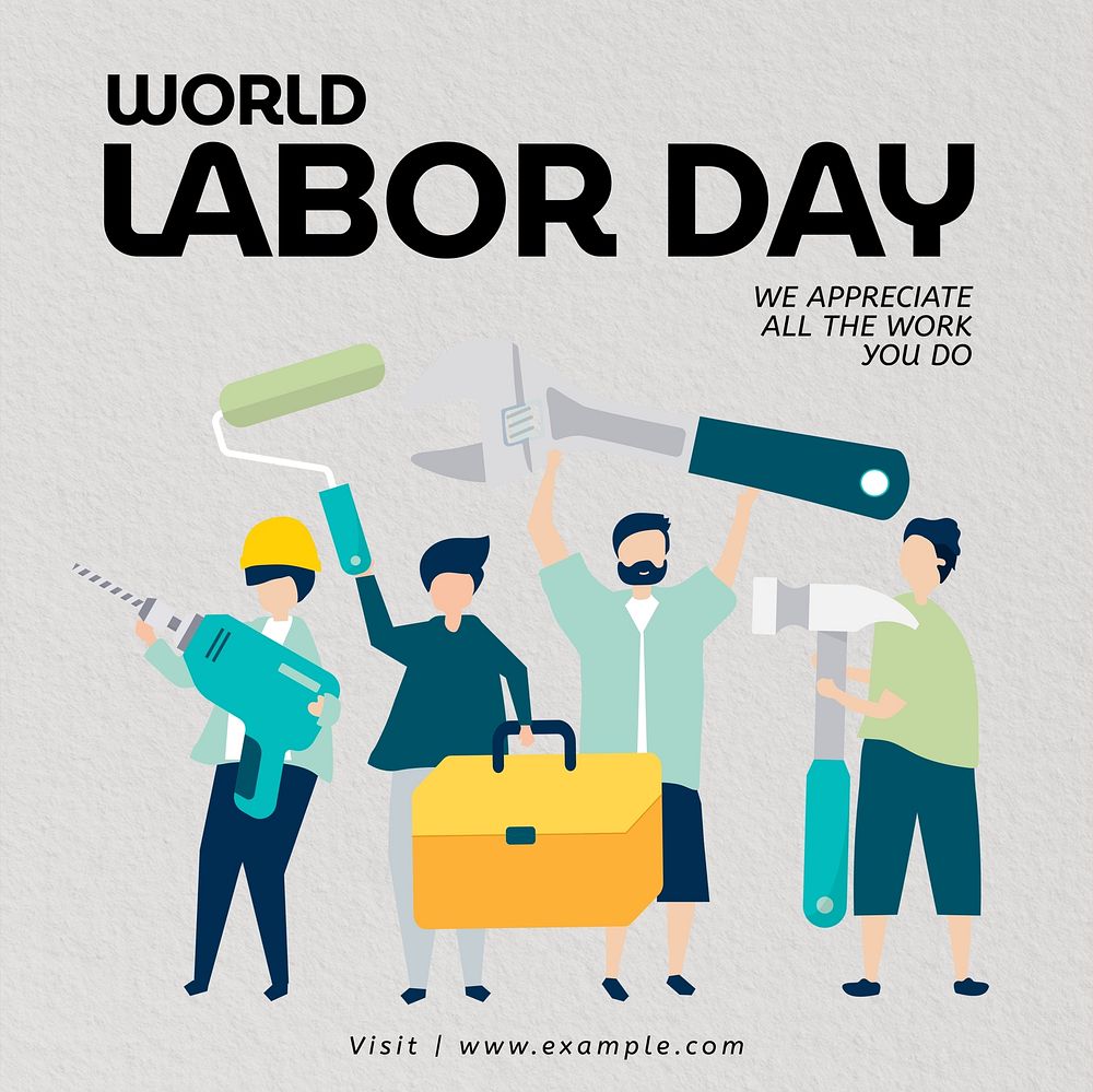 World labor day Facebook post template