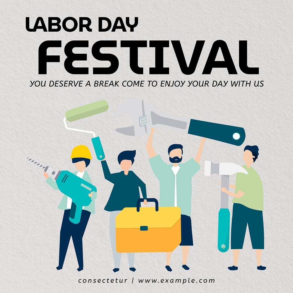 Labor day festival Facebook post template