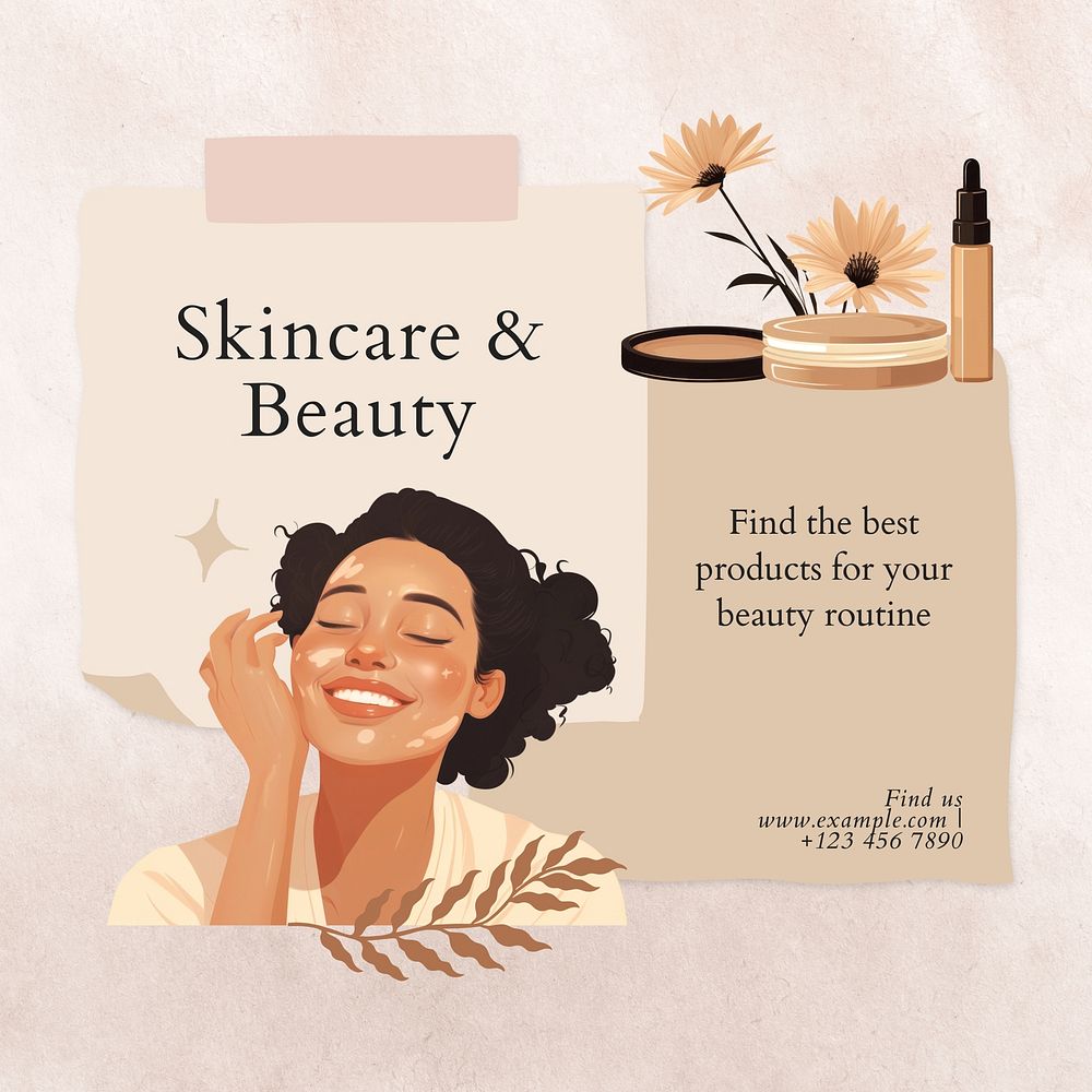 Skincare & beauty Facebook post template