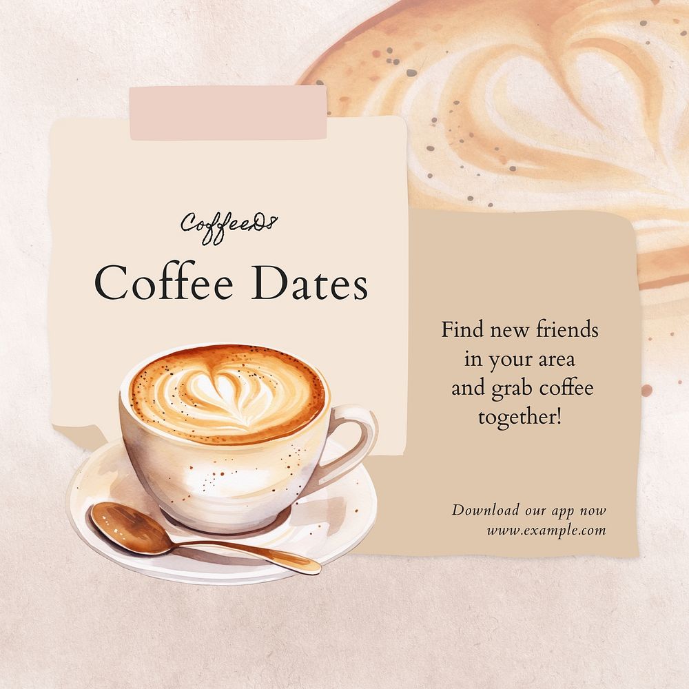 Coffee dates Instagram post template  