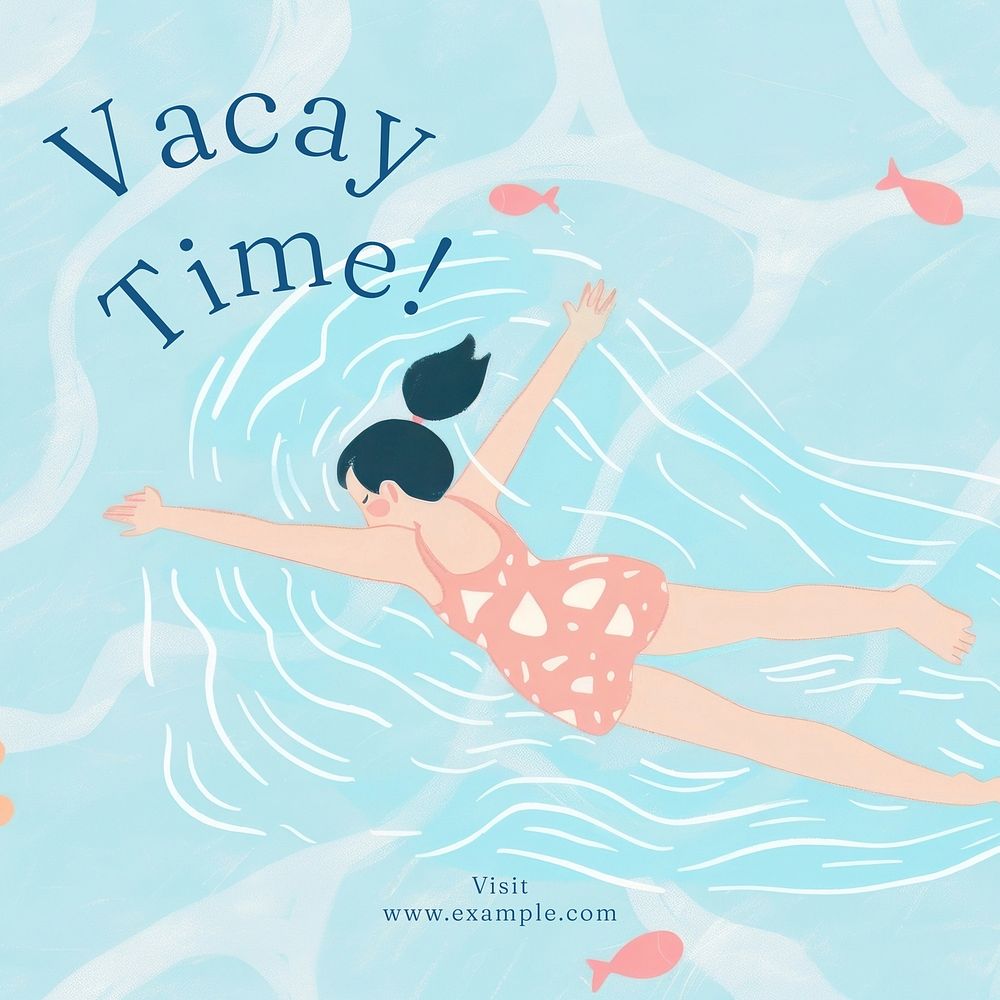 Vacay time! Instagram post template