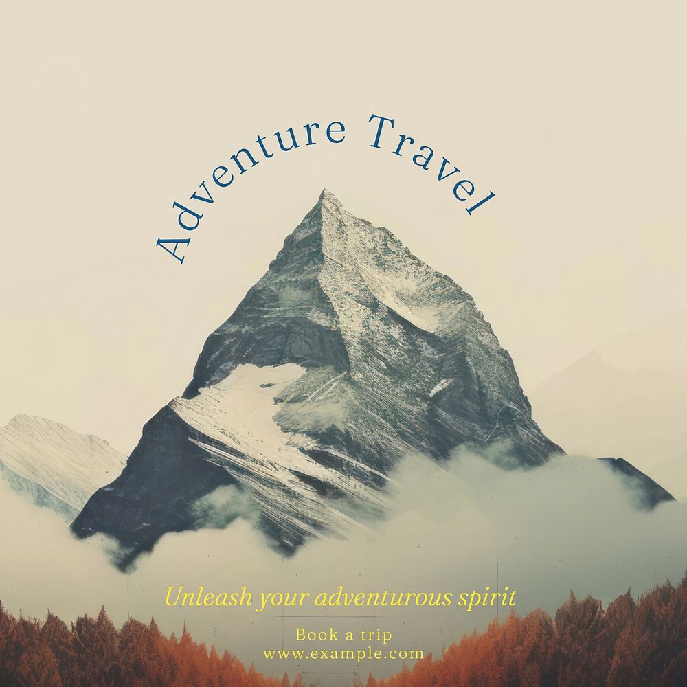Adventure travel Instagram post template