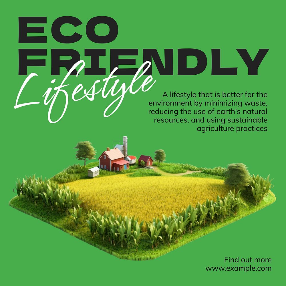 Eco friendly lifestyle Instagram post template