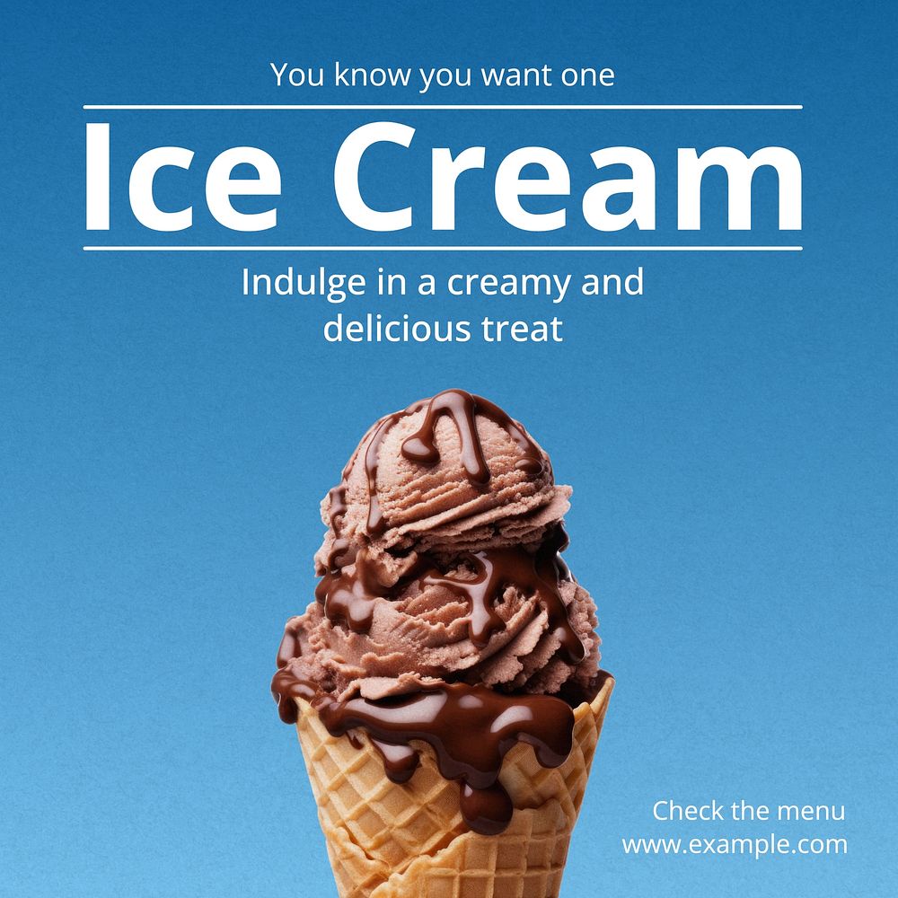 Ice cream Instagram post template  
