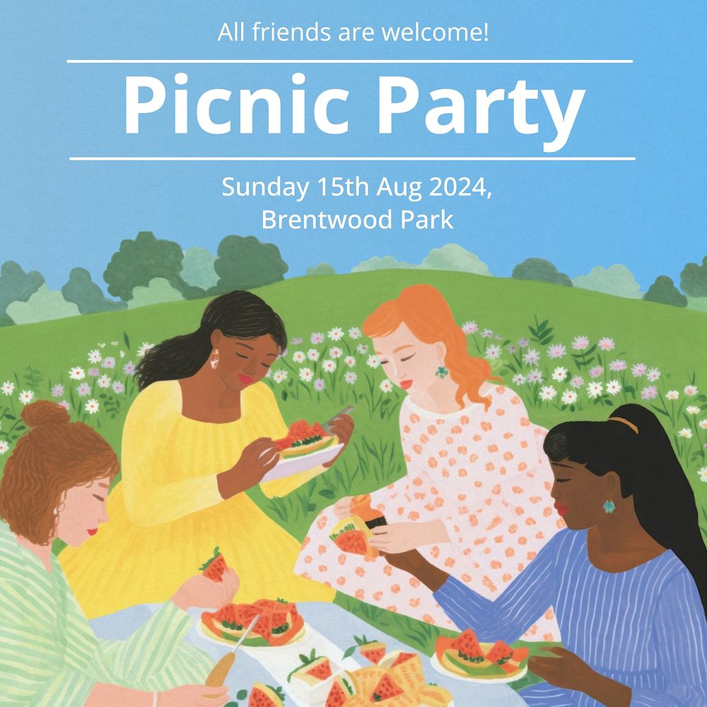 Picnic party Instagram post template
