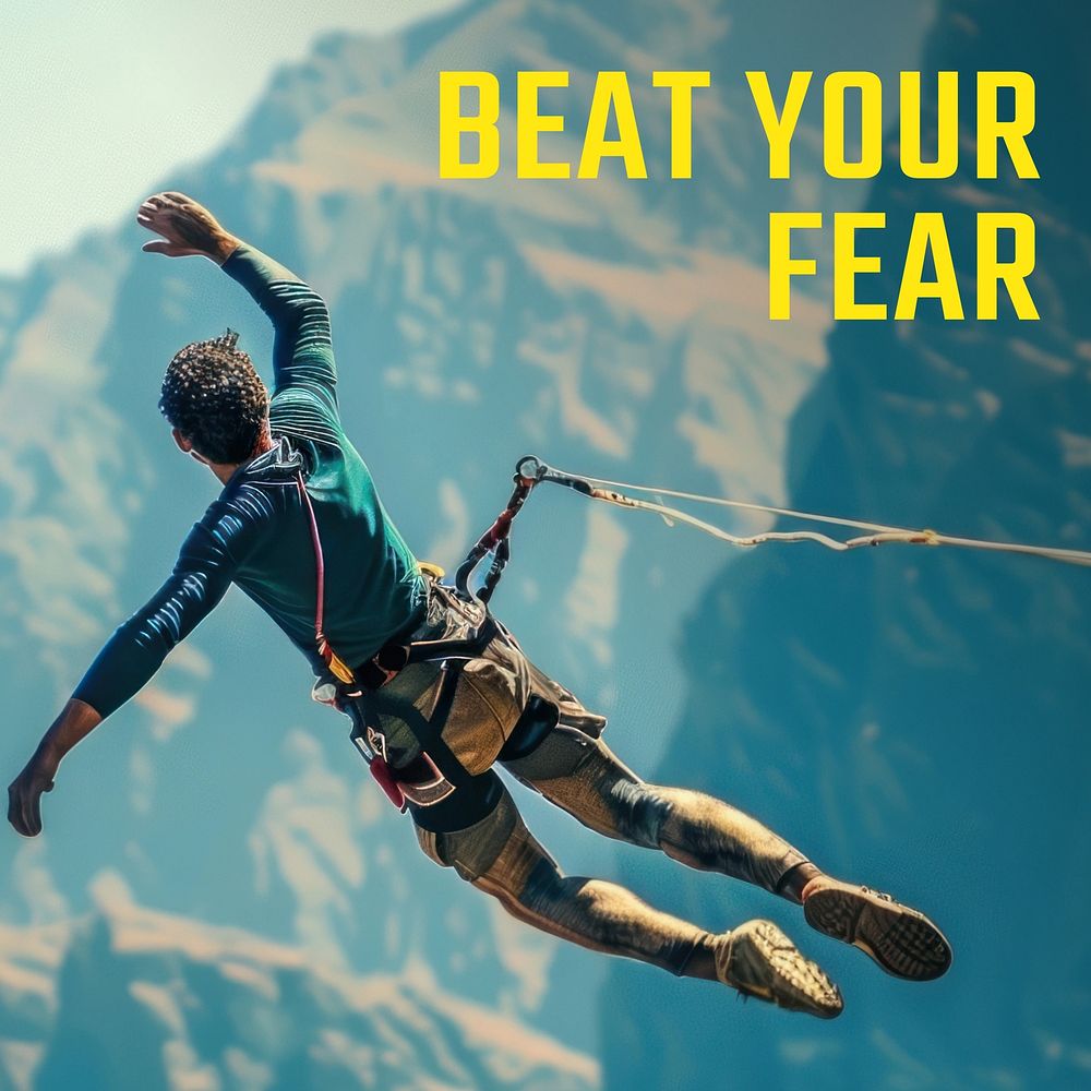 Beat your fear quote Instagram post template