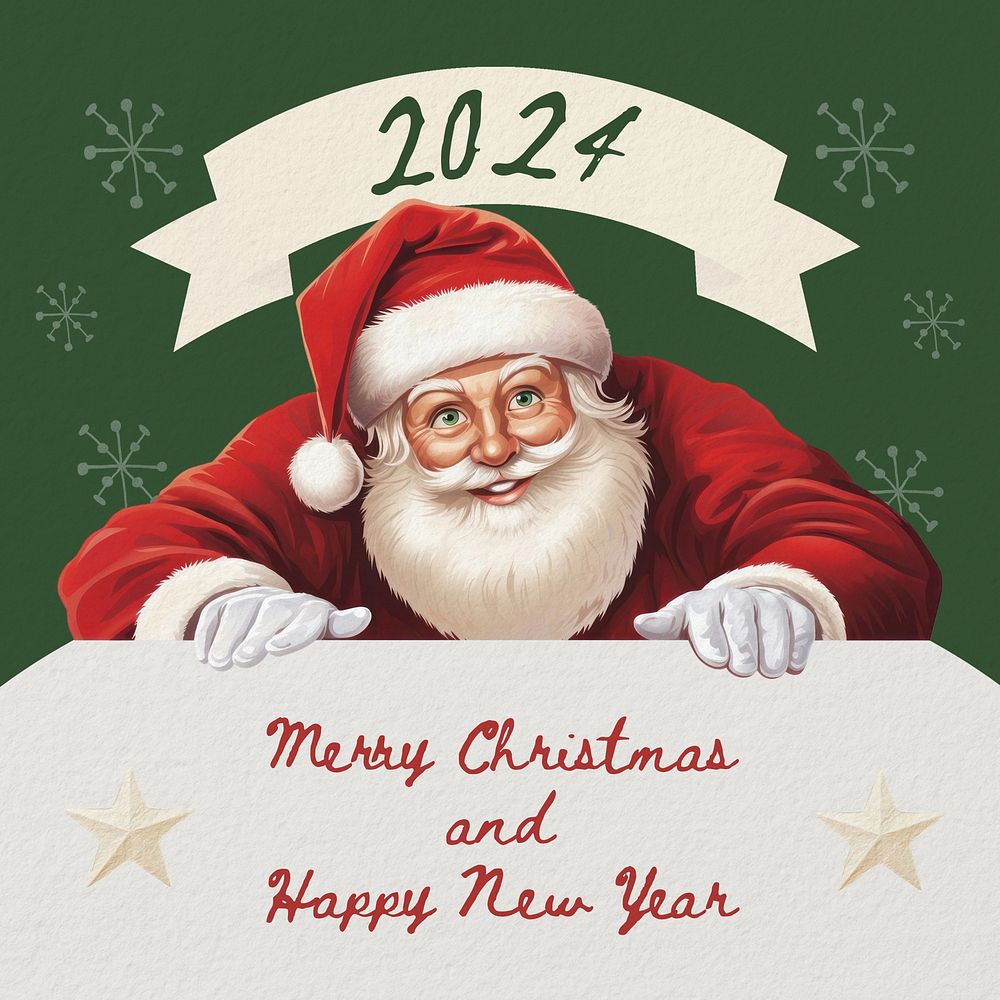 Christmas & new year Instagram post template, editable text