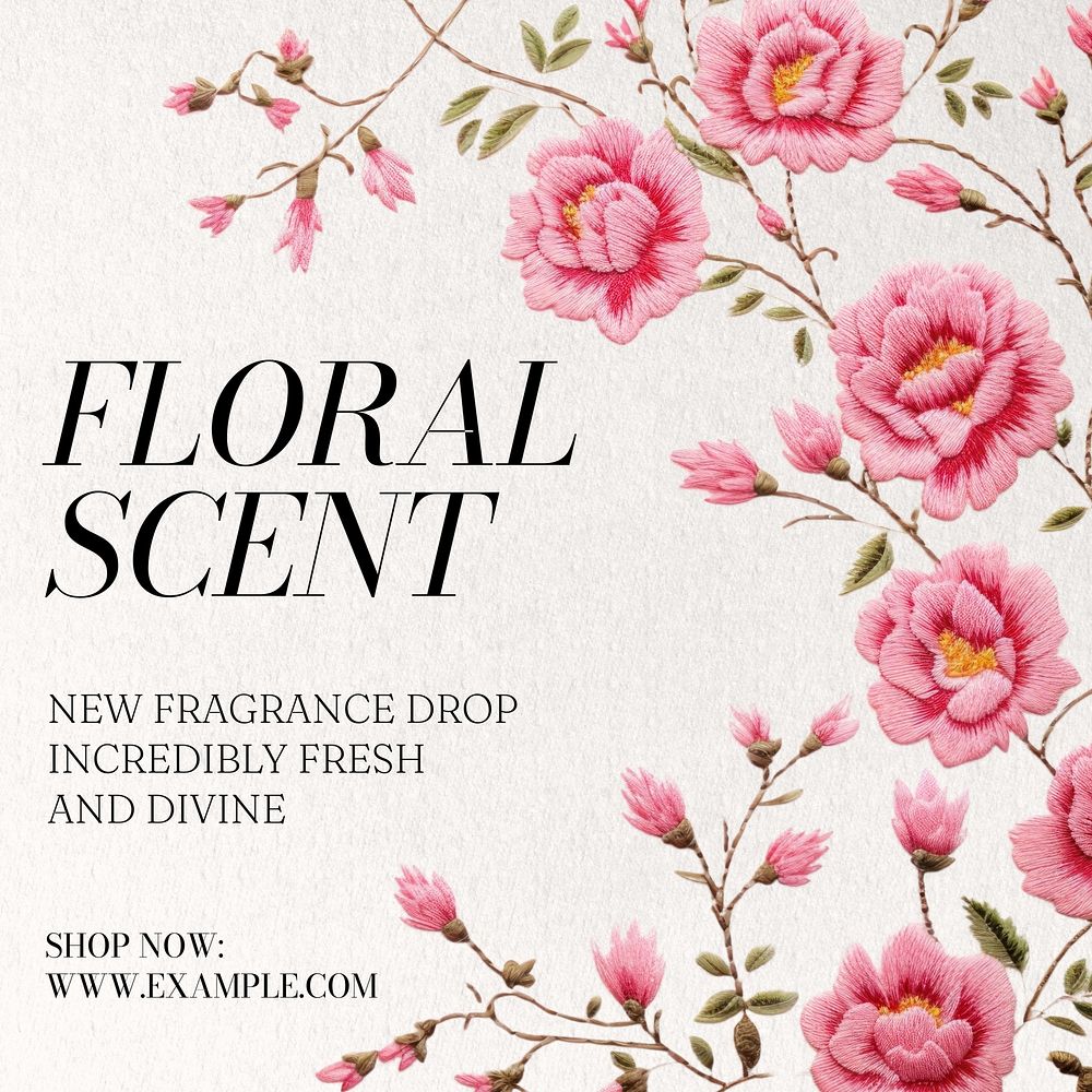 Floral scent Instagram post template