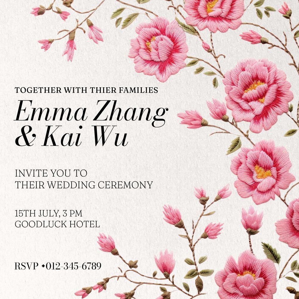 Wedding ceremony Instagram post template