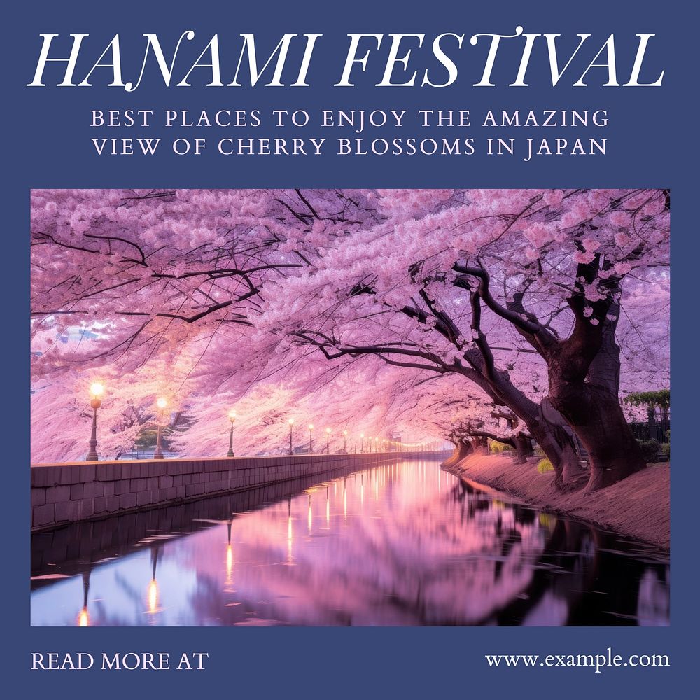 Hanami festival Facebook post template