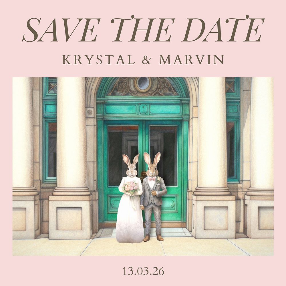 Save the date, wedding invitation card template