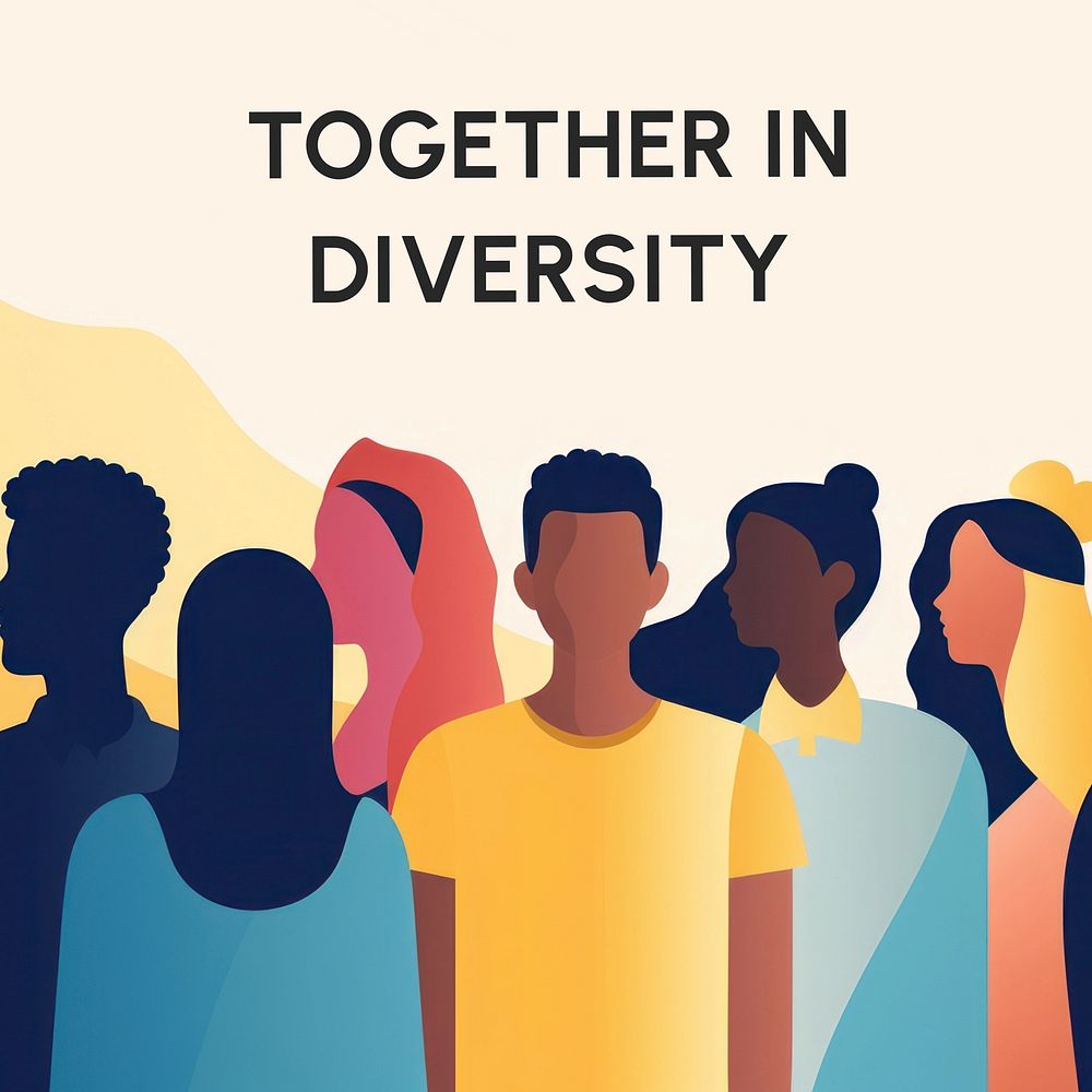Together in diversity quote Instagram post template