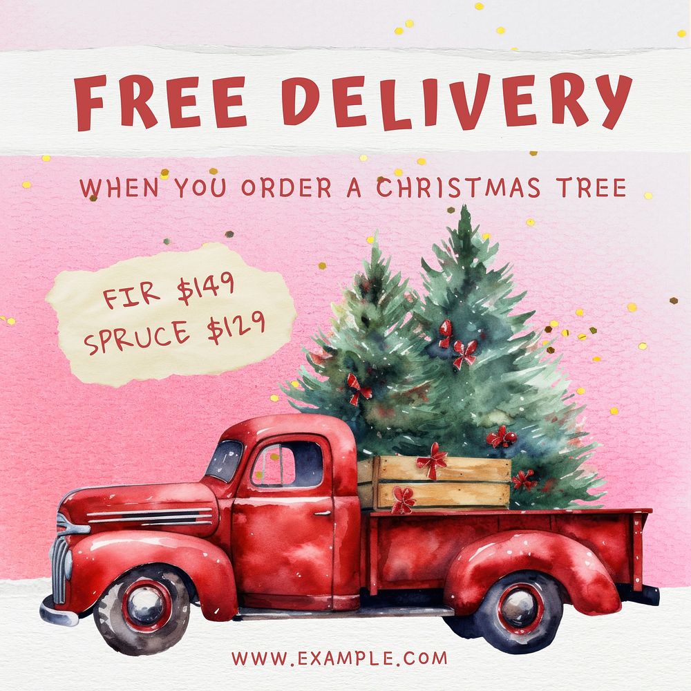 Free delivery Instagram post template, editable text