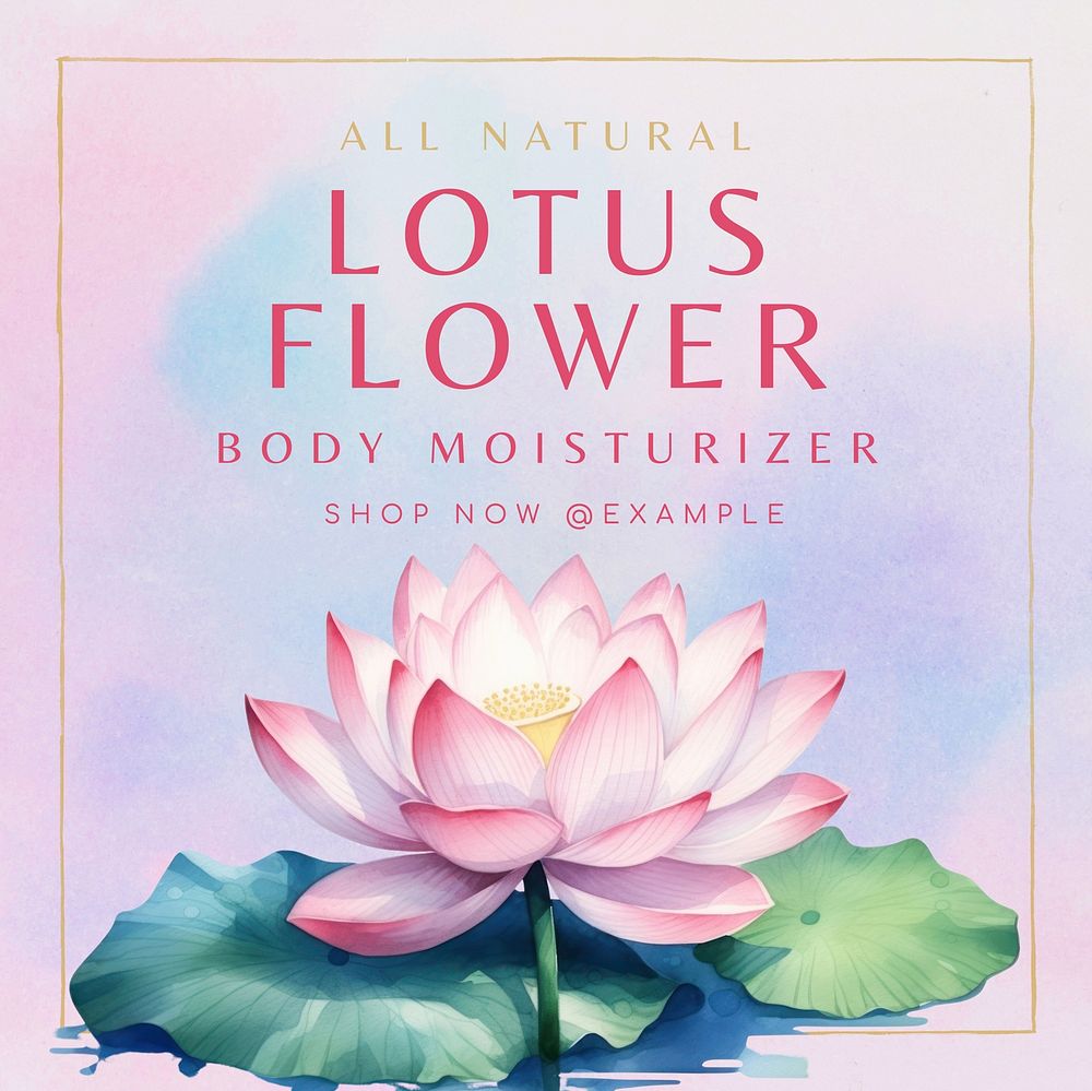 Floral body moisturizer Instagram post template  