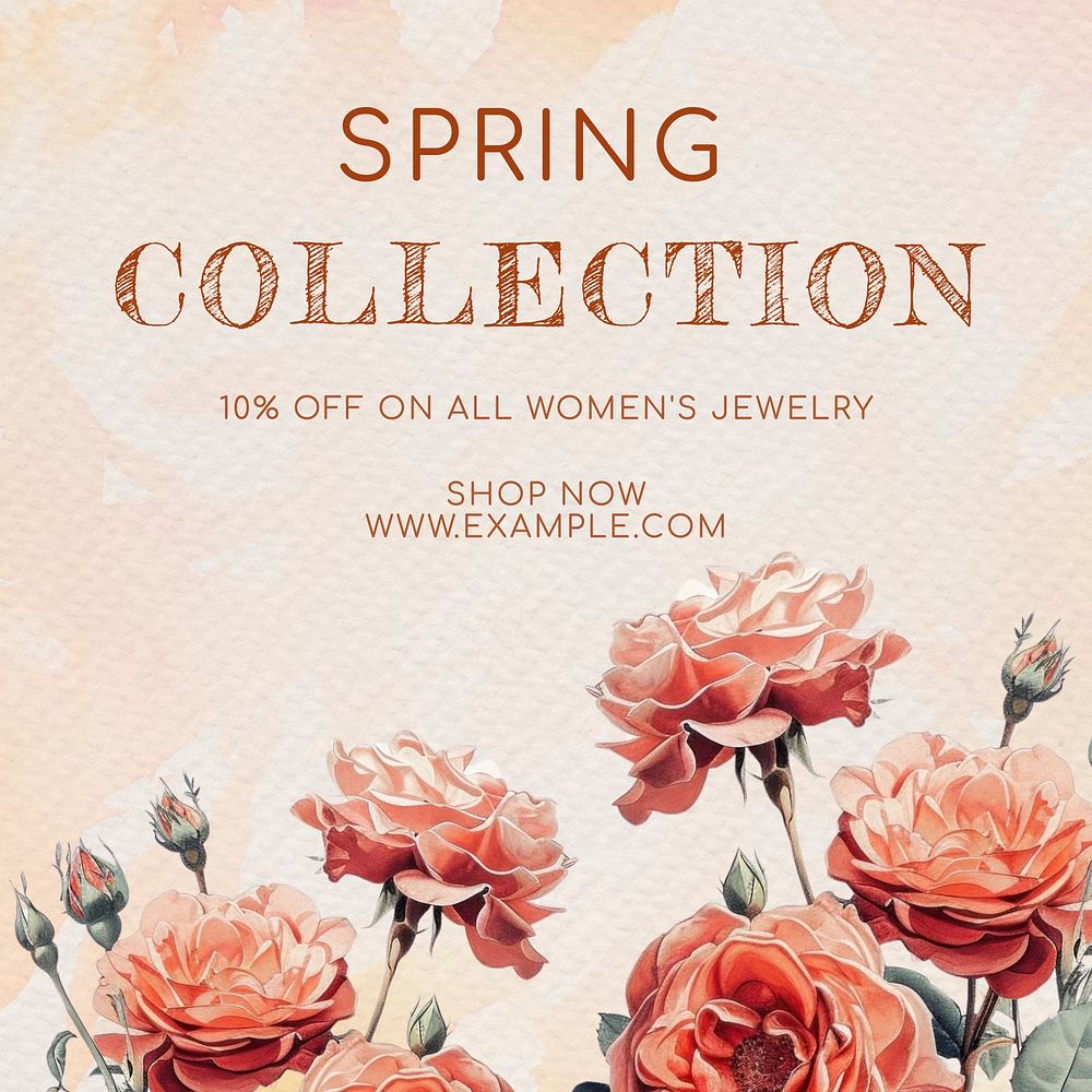 Spring collection  Instagram post template