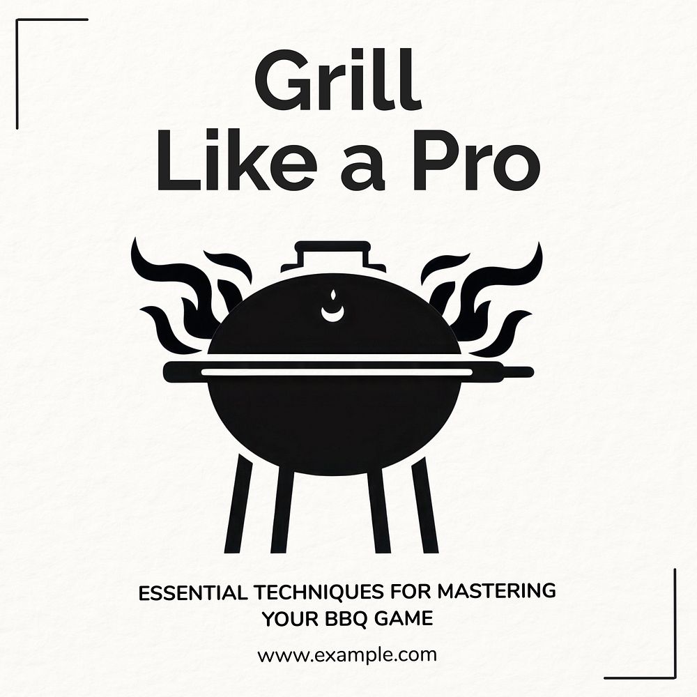 BBQ grilling techniques Instagram post template