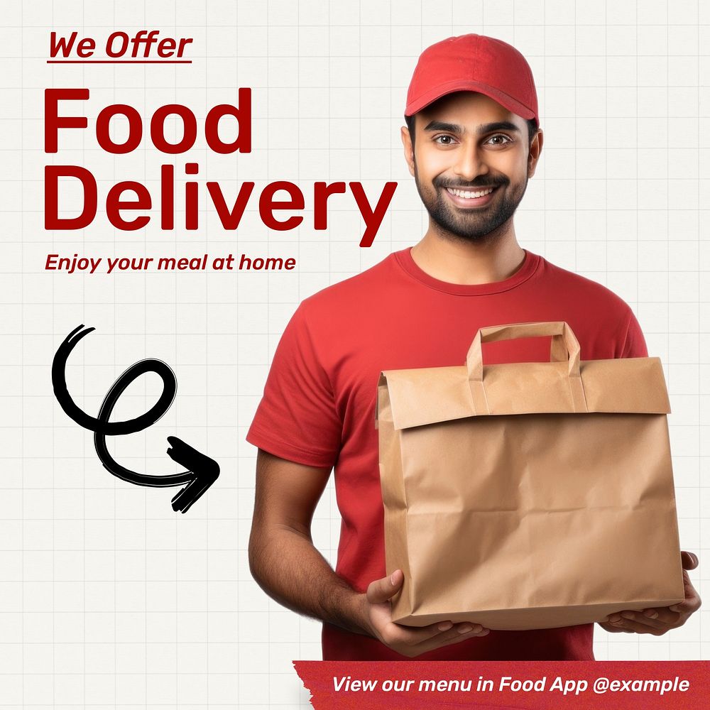 Food delivery Instagram post template
