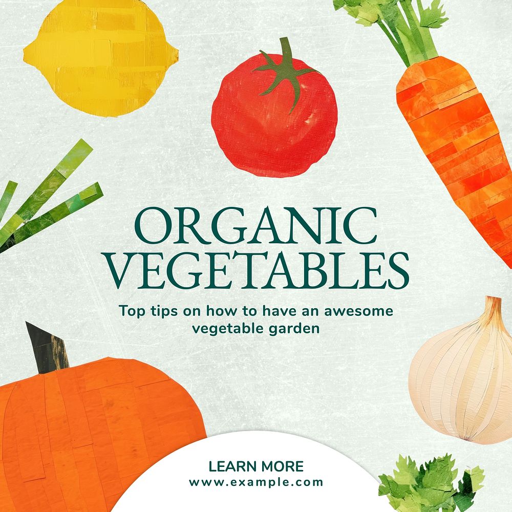 Organic vegetables Instagram post template
