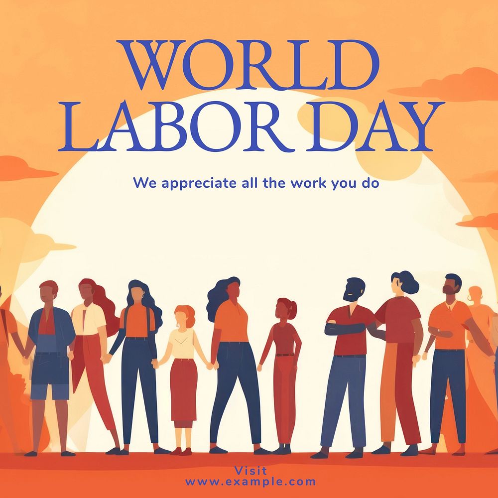 World labor day Instagram post template