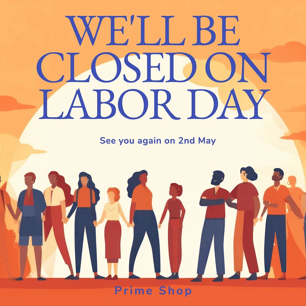 Labor day closure Instagram post template