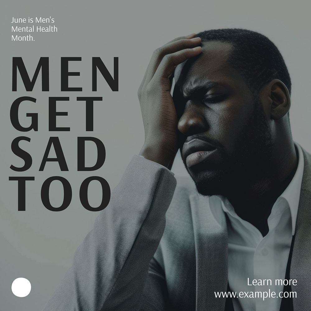 Men's mental health Instagram post template