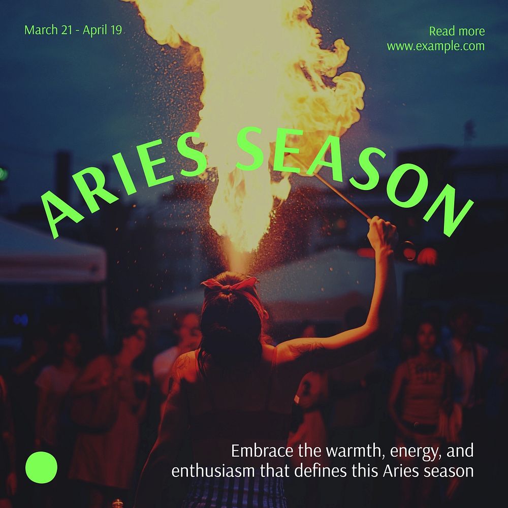 Aries season Facebook post template