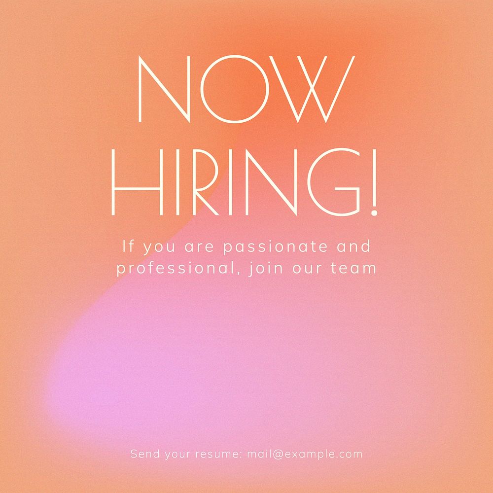 Now hiring! Instagram post template