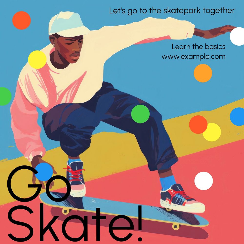 Skateboard Facebook post template