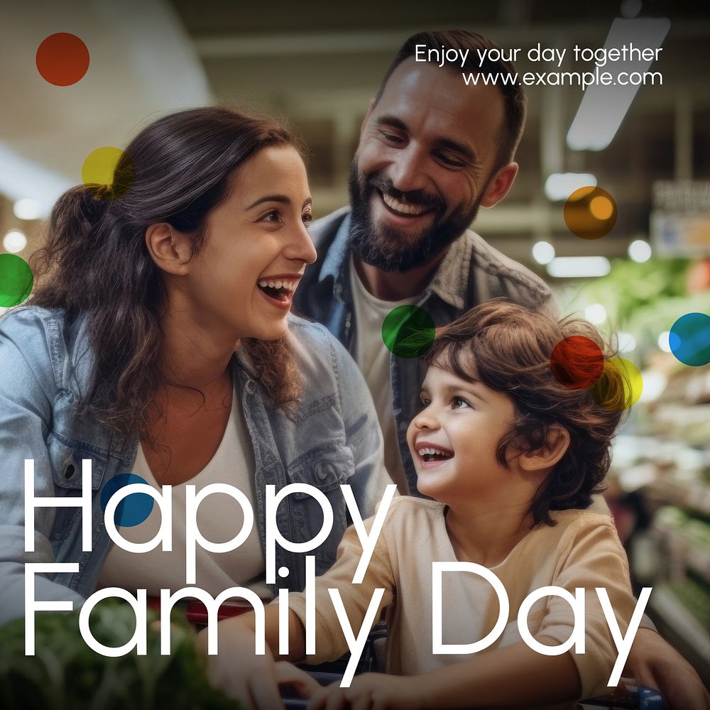 Happy family day Instagram post template