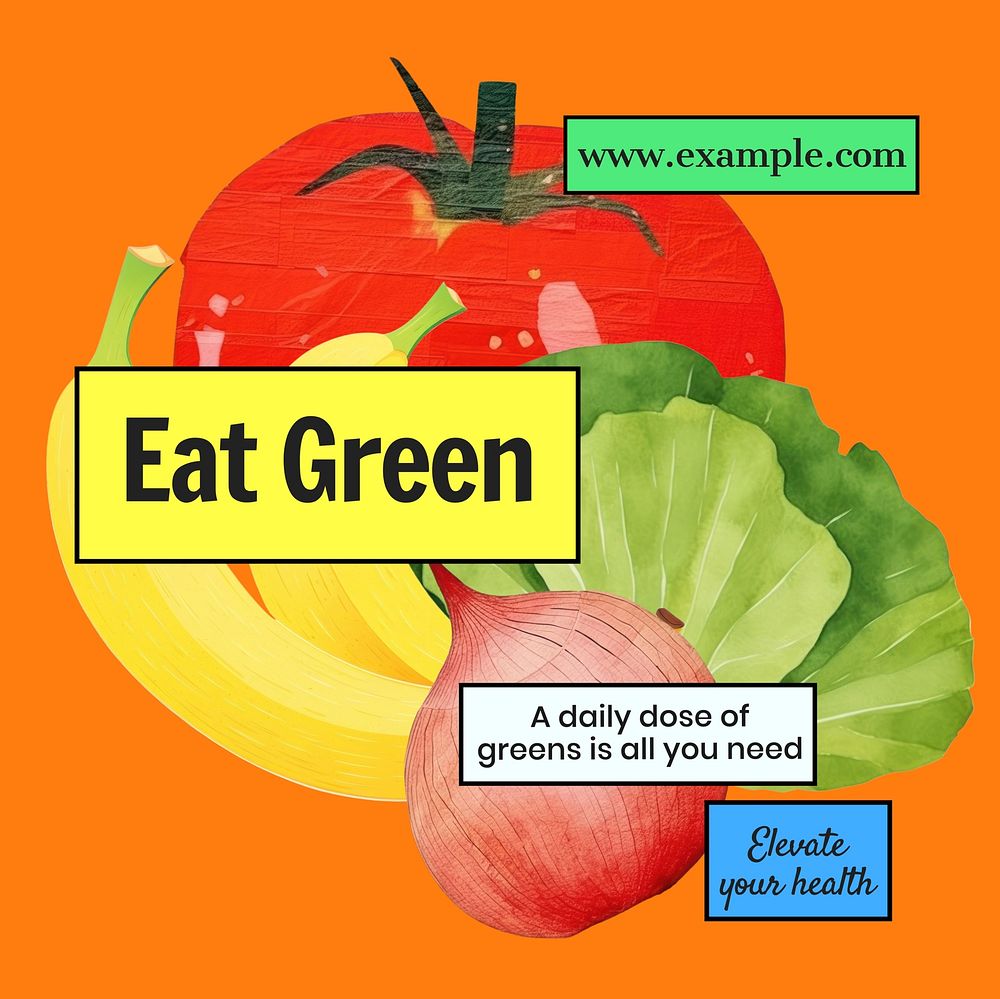 Eat green Instagram post template
